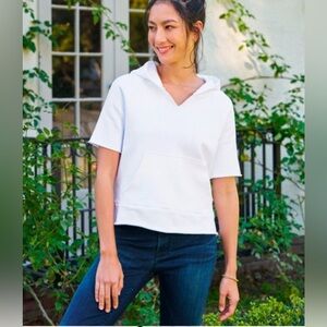 Frank & Eileen Mel White Short Sleeve Hoodie